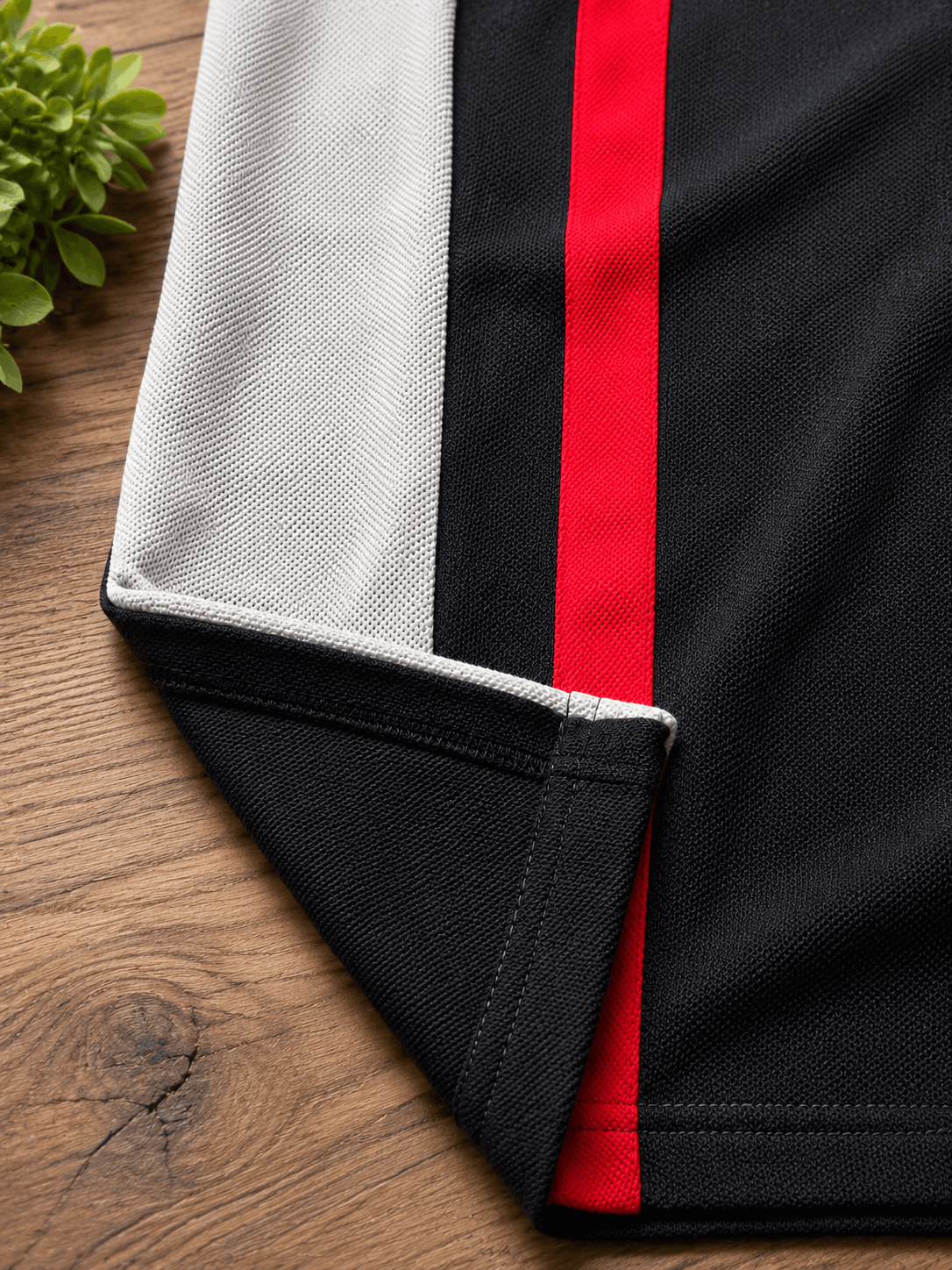Dark Melange Grey with Red vertical stripe Polo T-Shirt