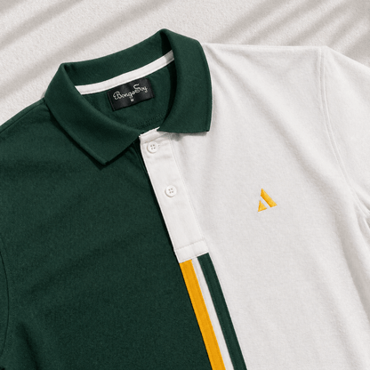 Half Pine Green with White stripe Polo T-Shirt