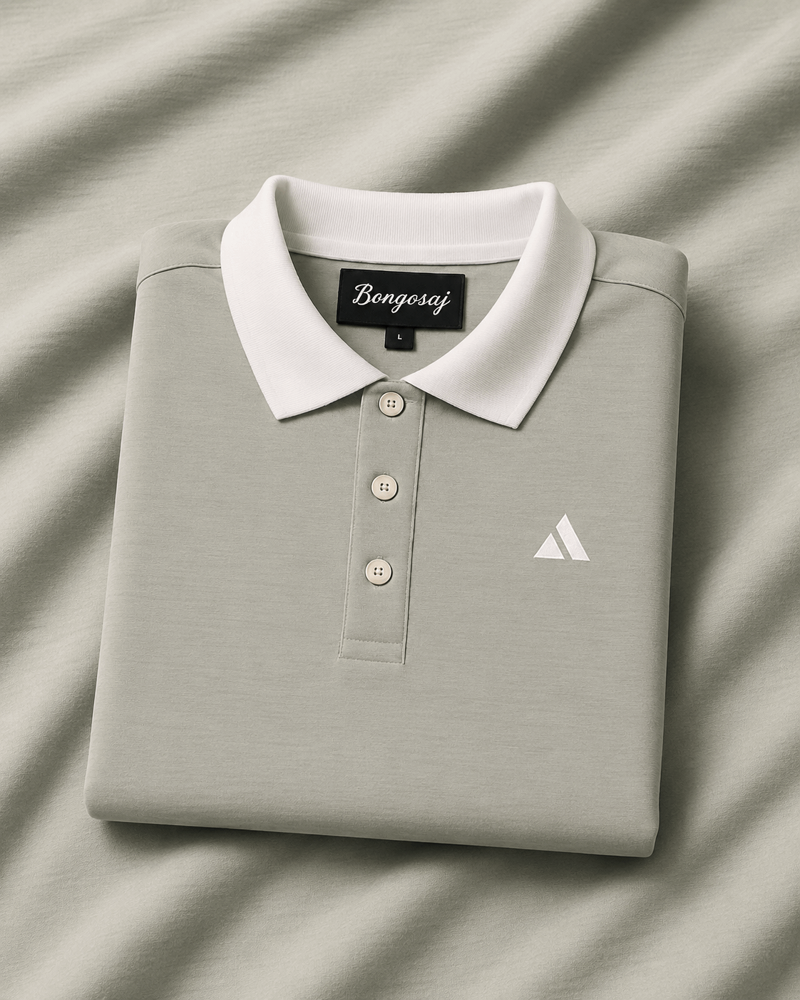 Classic Grey Polo T-Shirt | White Collar & Cuffs