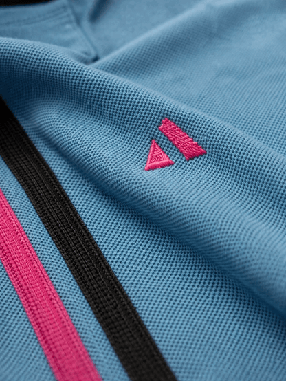 Premium Dual Tone Polo T-Shirt (Dark Mélange & Sky Blue)