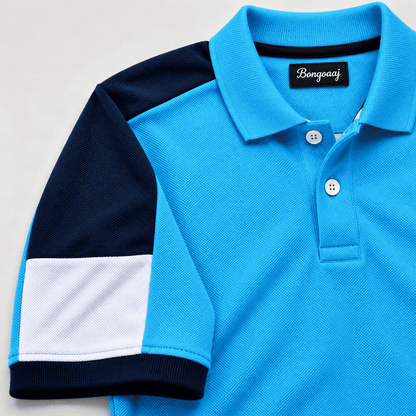 Premium Collar T-Shirt – Sky Blue Edition Shoulder cut