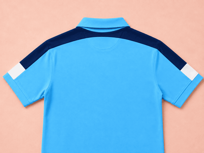 Premium Collar T-Shirt – Sky Blue Edition Shoulder cut
