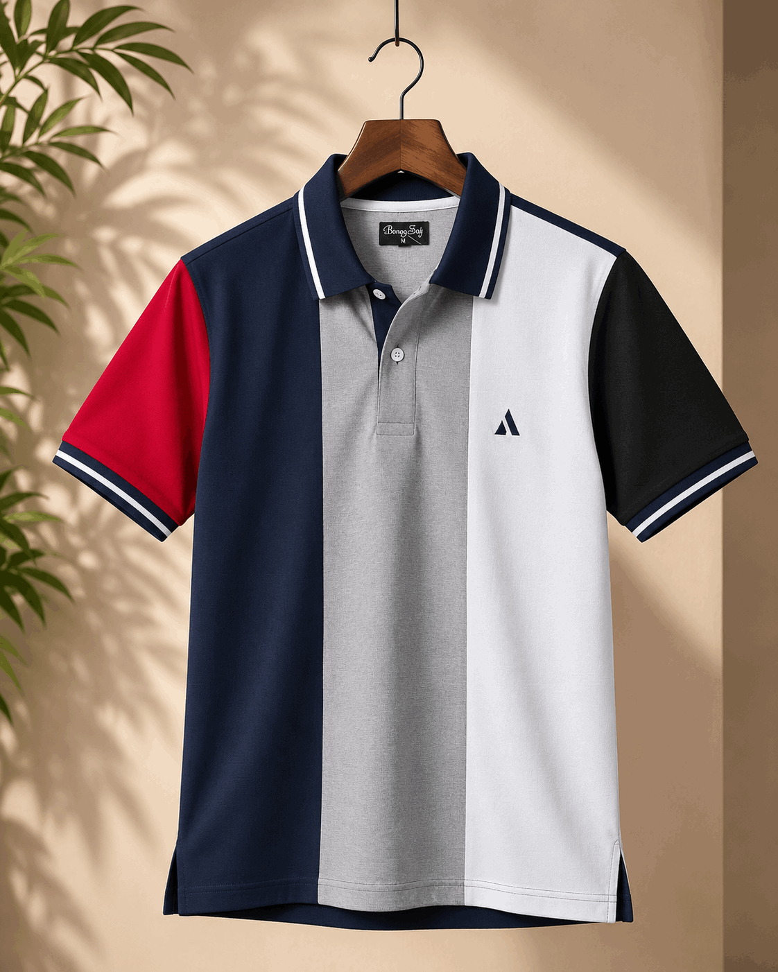 Urban Contrast Polo T-Shirt – Navy Multicolour