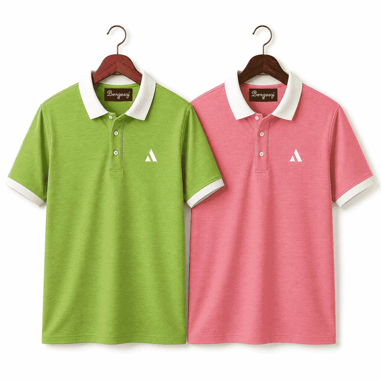 Premium Polo T-Shirt Combo Pack for Men – Green & Rose Pink