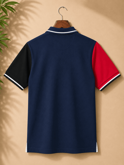 Urban Contrast Polo T-Shirt – Navy Multicolour