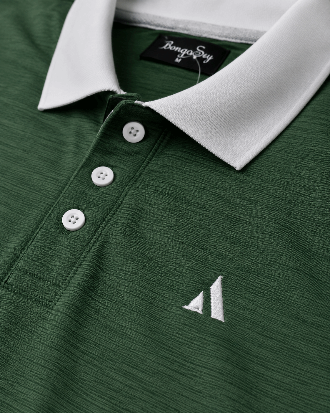 Classic Dark Green Polo T-Shirt | White Collar & Cuffs