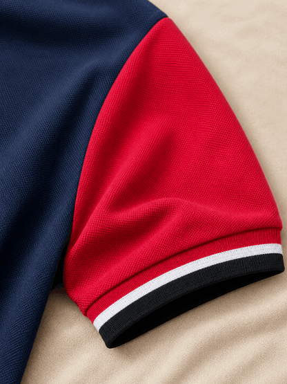 Urban Contrast Polo T-Shirt – Navy Multicolour