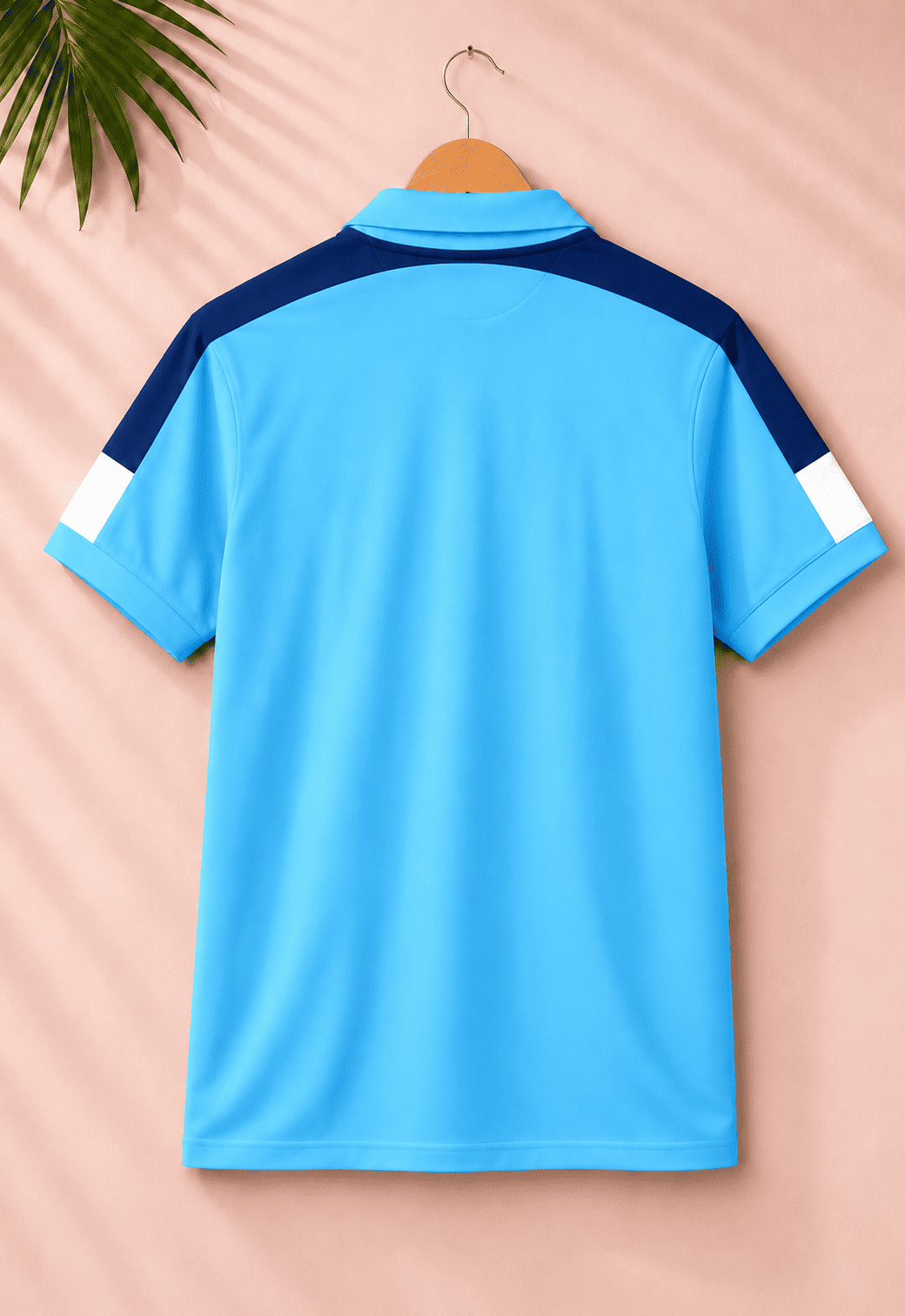 Premium Collar T-Shirt – Sky Blue Edition Shoulder cut