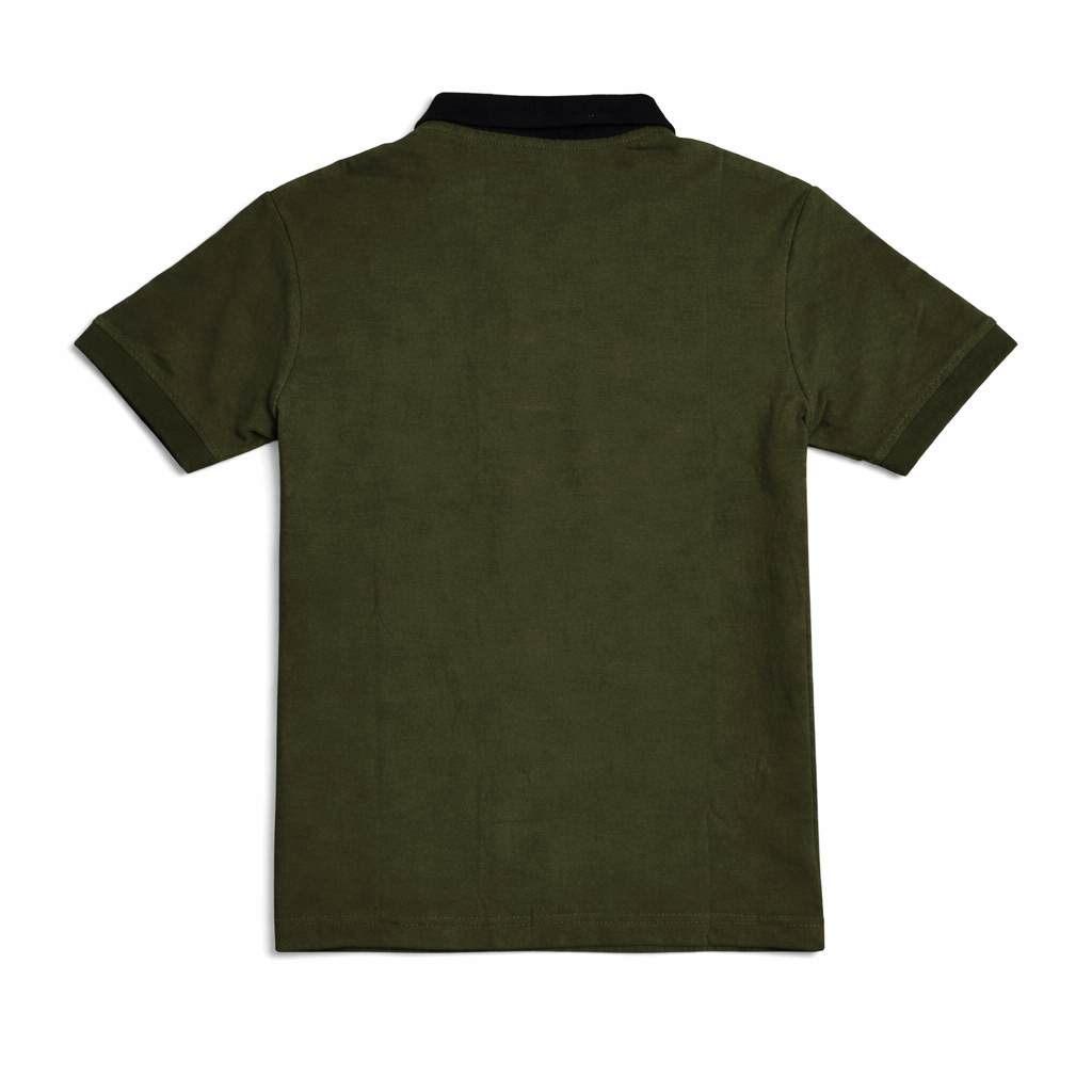 Half Olive Green with Black Polo T-Shirt