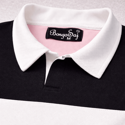 Men’s Colorblock Lycra Fabric T shirt – White, Pink & Black