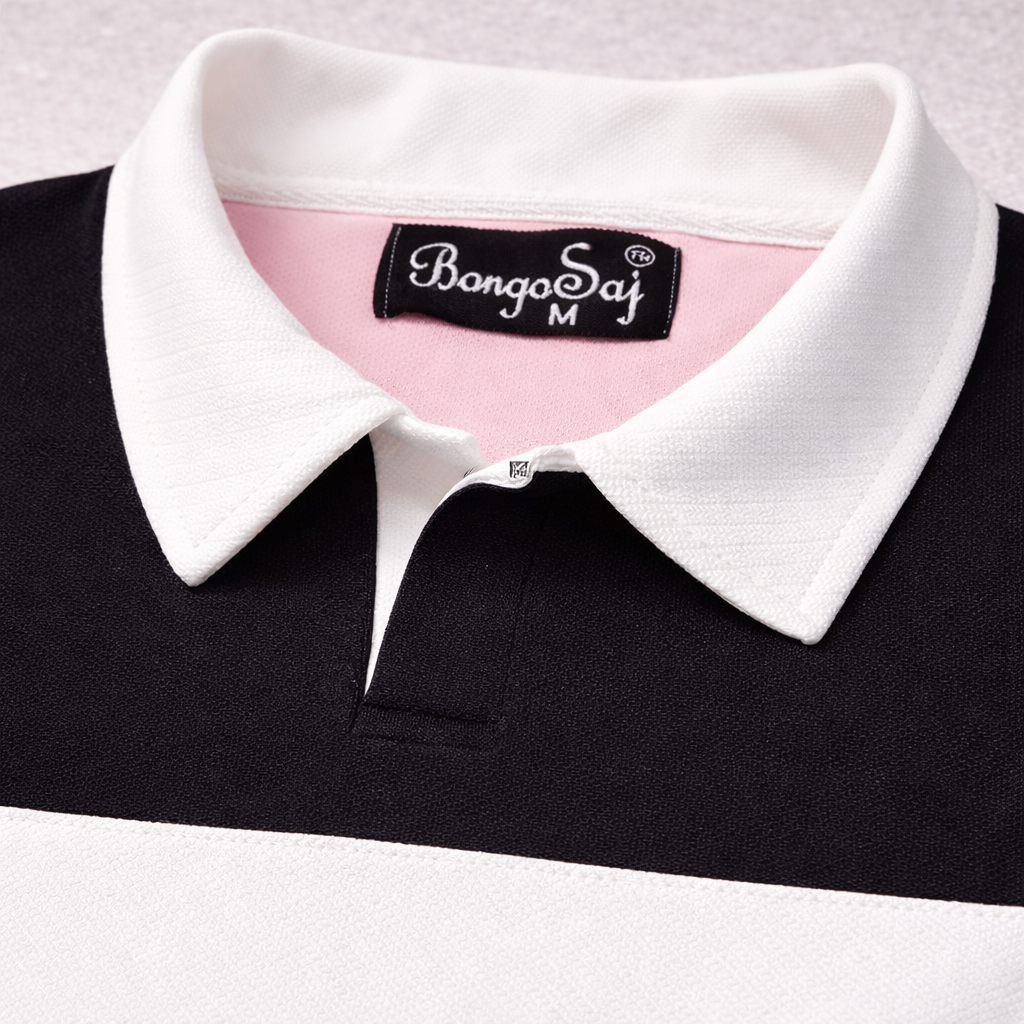 Men’s Colorblock Lycra Fabric T shirt – White, Pink & Black