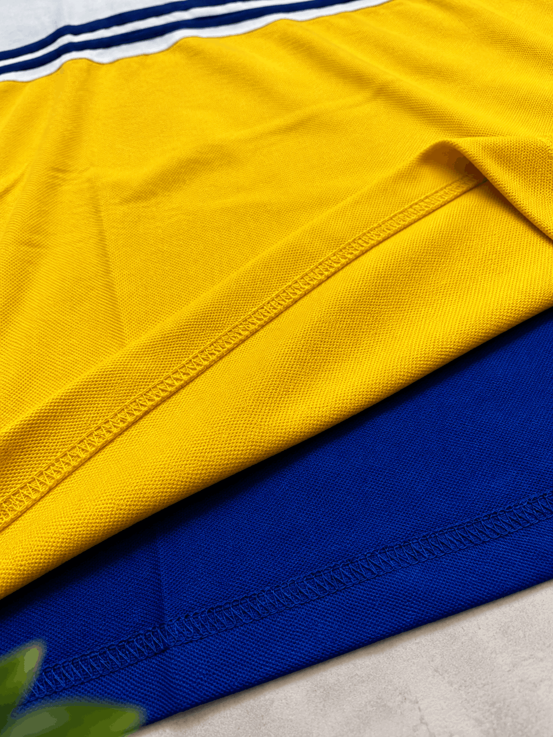 Urban Stripe Polo T-Shirt – Royal Blue white and yellow