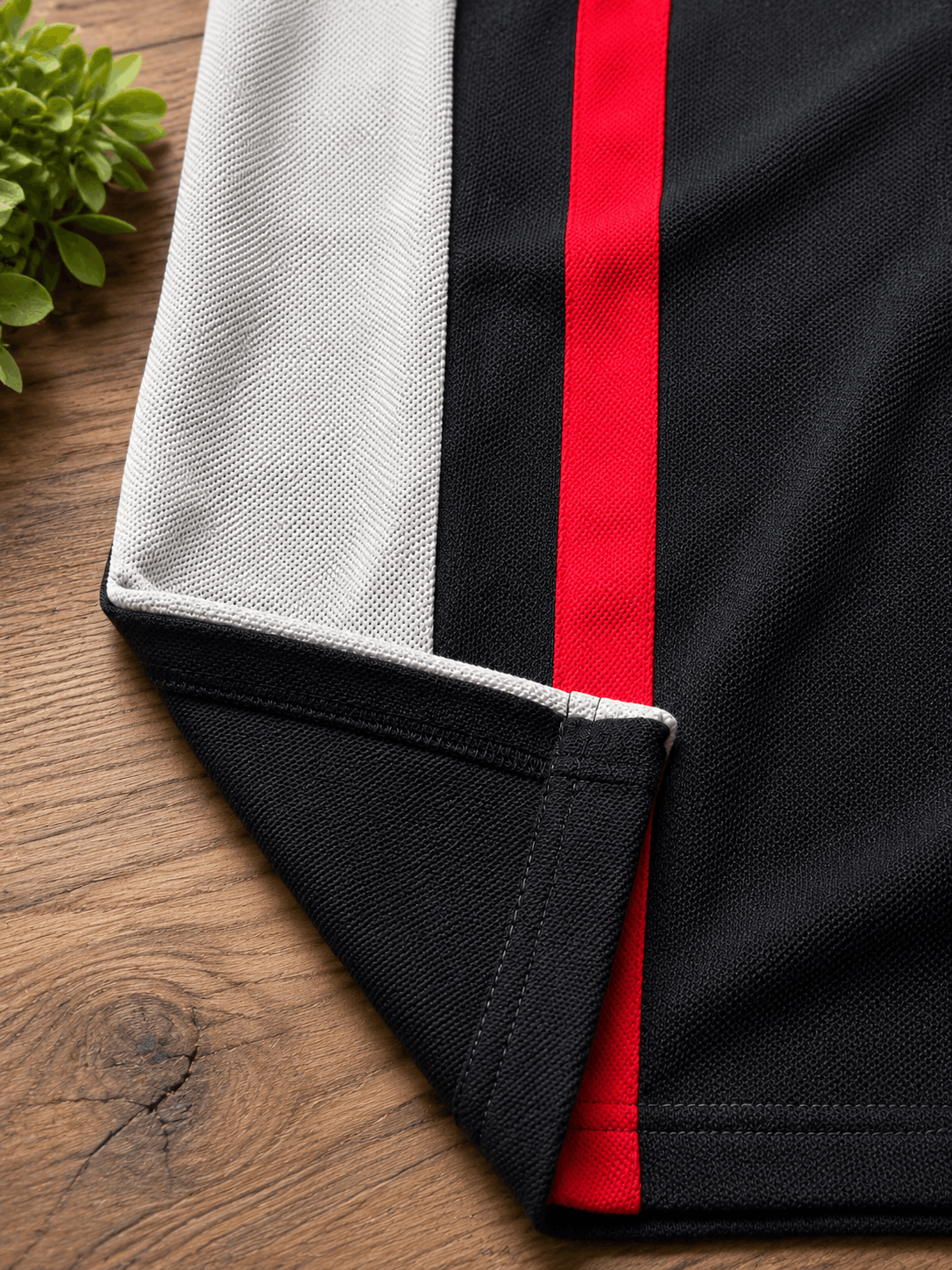 Dark Melange Grey with Red vertical stripe Polo T-Shirt