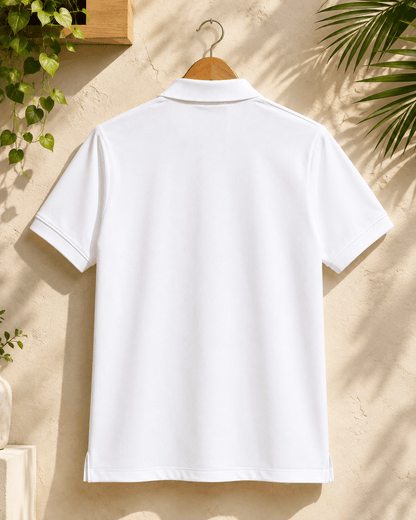 Men's Premium Cotton Piqué Polo T-Shirt – White & Hot Pink