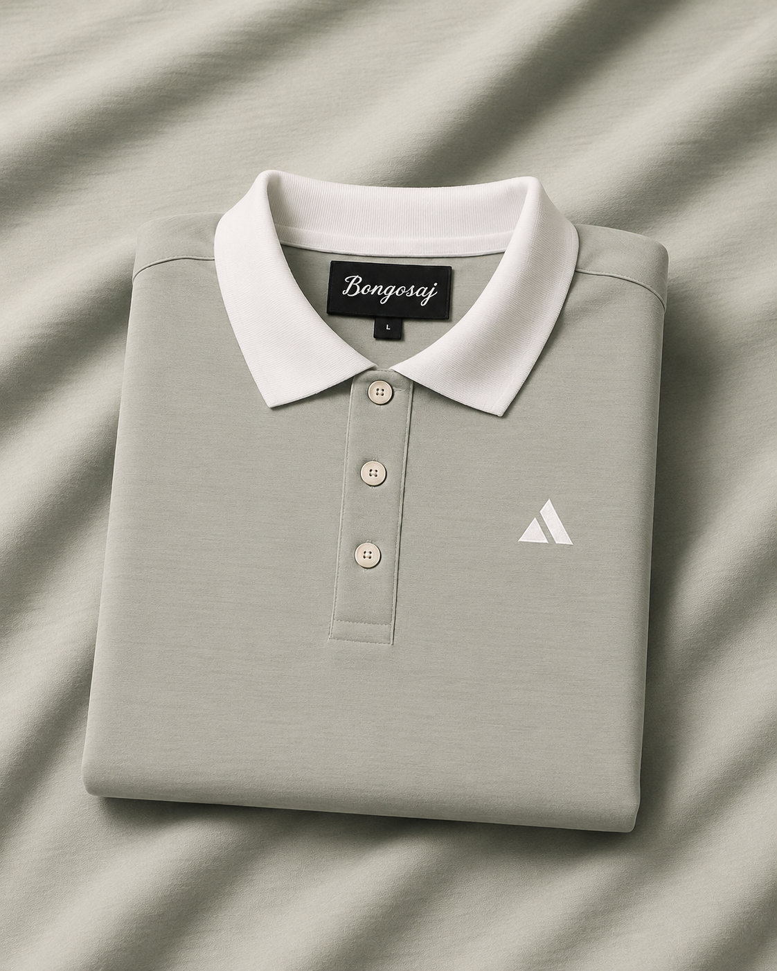 Classic Grey Polo T-Shirt | White Collar & Cuffs