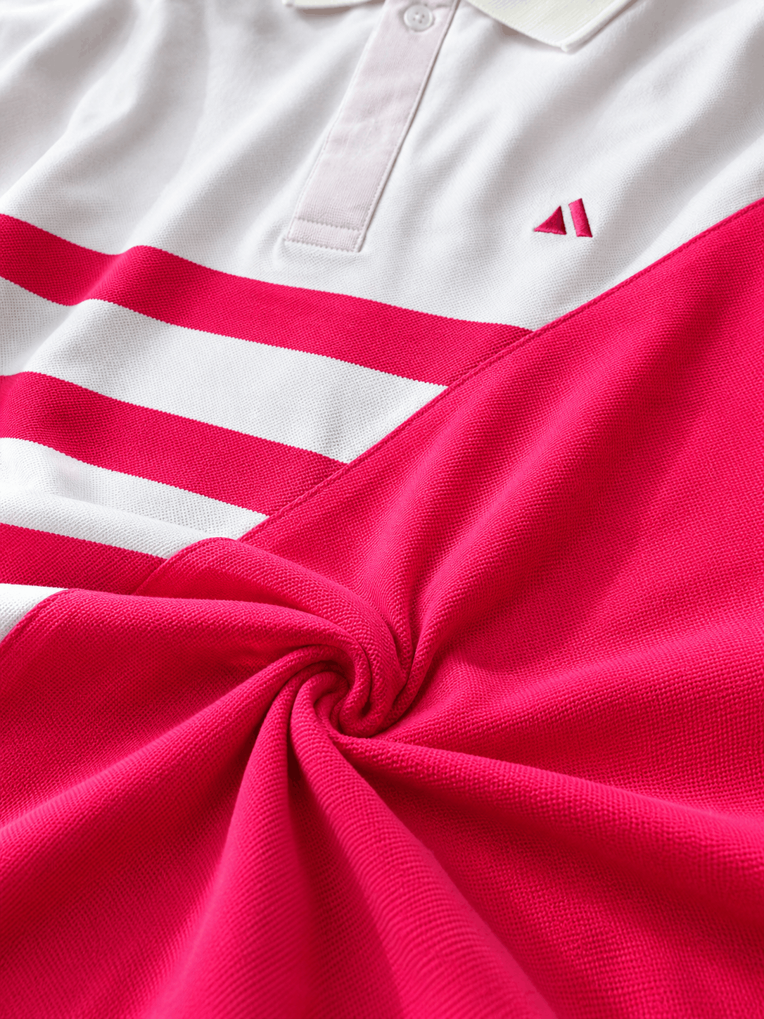 Men's Premium Cotton Piqué Polo T-Shirt – White & Hot Pink