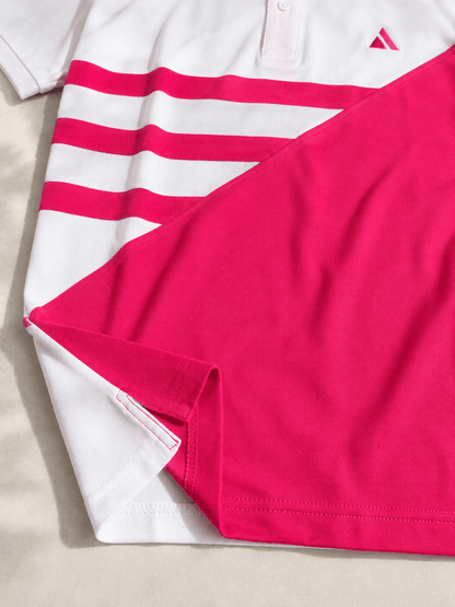 Men's Premium Cotton Piqué Polo T-Shirt – White & Hot Pink