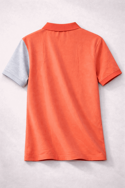 Half Orange with Grey stripe Polo T-Shirt